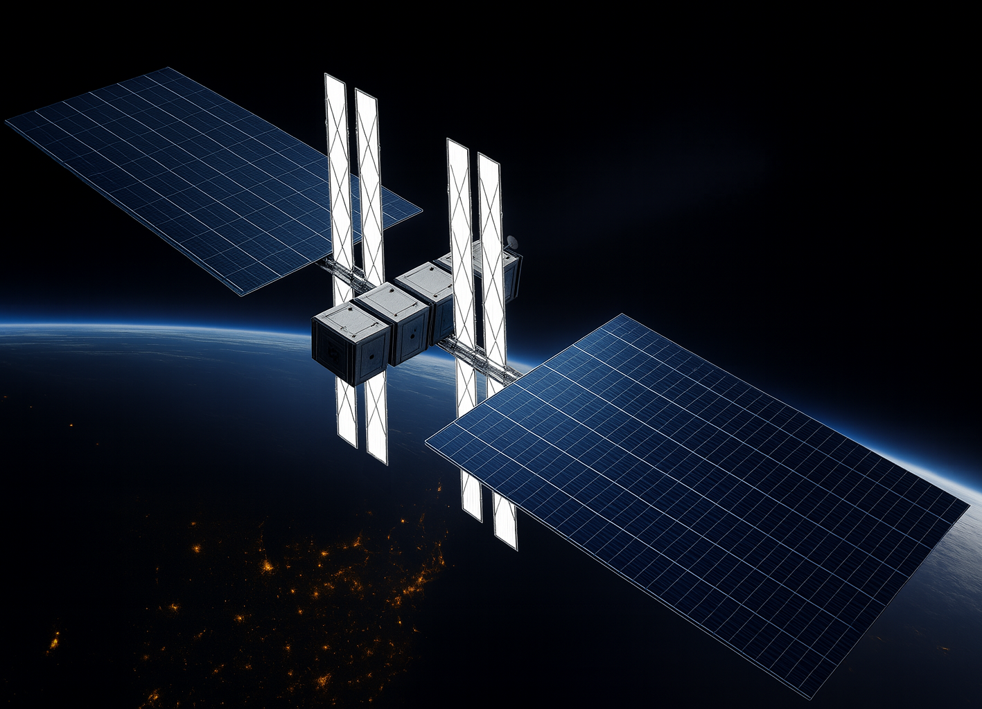 Orbital AI Factory node in low Earth orbit